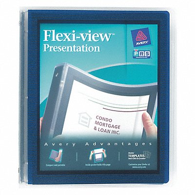 GRAINGER AVE17685 3-Ring Binder 1 Navy Blue
