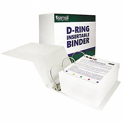 GRAINGER SAM16427 3-Ring Binder 6 White
