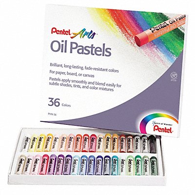 PENTEL PENPHN36 Oil Pastel Set w/Carrying Case PK36