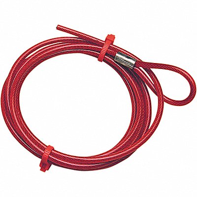 BRADY CABLE Cable Spool 6ftL Red Plstic Coated Steel