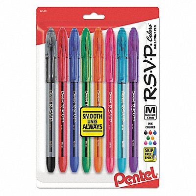 PENTEL PENBK91CRBP8M Ballpoint Pens Assorted PK8