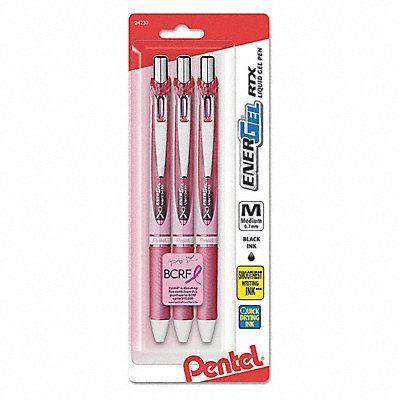 PENTEL PENBL77PBP3ABC Rollerball Pens Black PK3