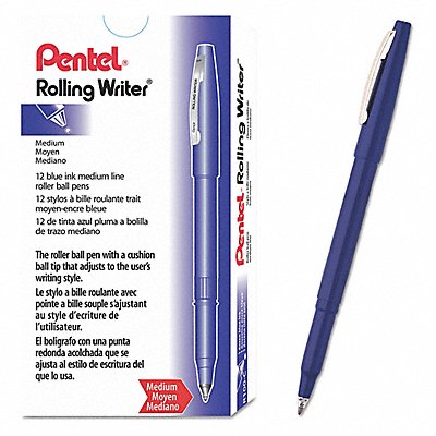 PENTEL PENR100C Rollerball Pens Blue PK12