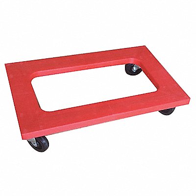 GRAINGER 35YM01 Gen. Purpse Dolly Flush 30inLx18inW Red
