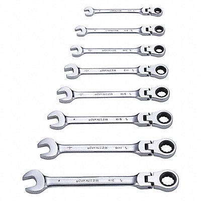 WESTWARD 35Z115 Combination Wrench St Steel Fll Plish Flexible