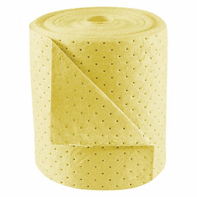 CONDOR 35ZR32 Absorbent Roll Chem/Hazmat Yellow 150ft L
