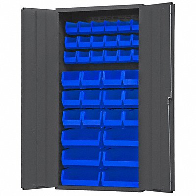 DURHAM MFG 3602BLP365295 K4888 Bin Cabinet 72 x36 x18 Grey 36BlueBns