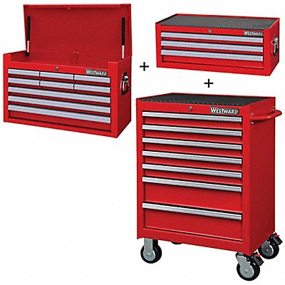 WESTWARD 361LN1 Rolling Cabinet Interemediate Red