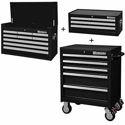 WESTWARD 361LN5 Rolling Cabinet Interemediate Balck