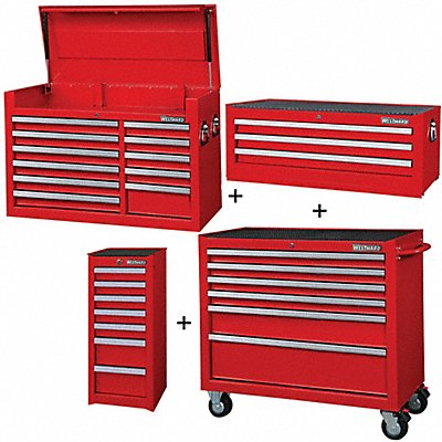 WESTWARD 361LN7 Rolling Cabinet Interemediate Red