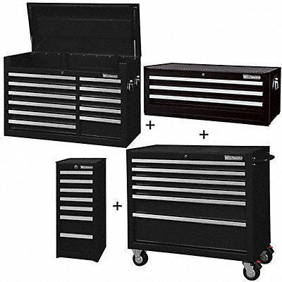 WESTWARD 361LN8 Rolling Cabinet Interemediate Balck