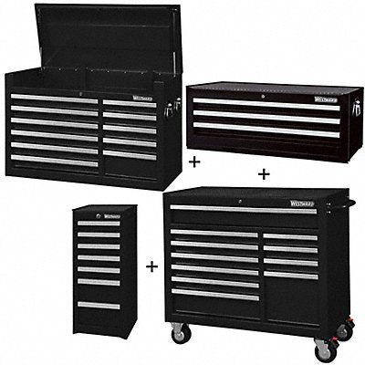 WESTWARD 361LP1 Rolling Cabinet Intermediate Side Black