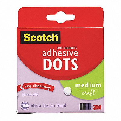 SCOTCH 010300M Adhesive Dots 0.30 W x 0.30 L 300 Count
