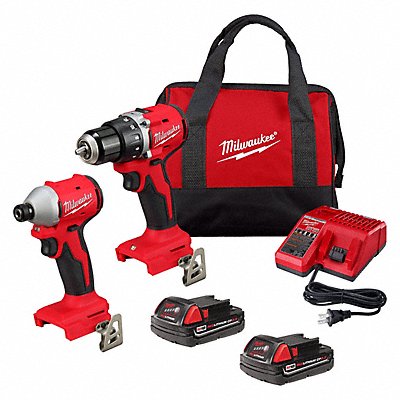 MILWAUKEE 369222CT Drill Combo Kit 2.0 Ah 18 V 1/4 in Drive