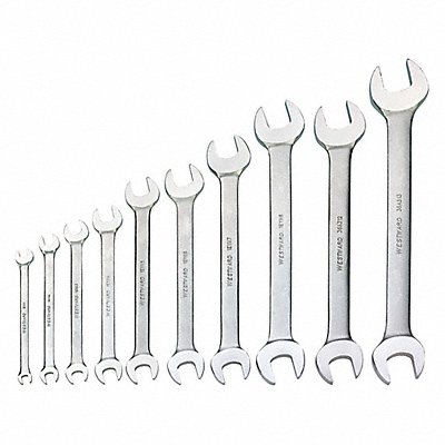 WESTWARD 36A314 Opn End Wrench St #Pcs 10 DblEnd