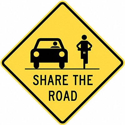 LYLE T11030HI24x24 Share The Road Traffic Sign 24 x 24