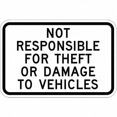 LYLE T11046HI18x12 Parking Lot Damage Advisory Sign 12 x18