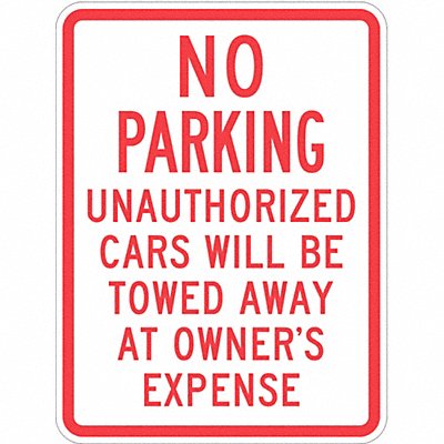 LYLE T11047HI18x24 Tow Zone No Parking Sign 24 x 18
