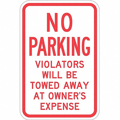 LYLE T11057HI12x18 Tow Zone No Parking Sign 18 x 12
