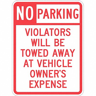 LYLE T11062HI18x24 Tow Zone No Parking Sign 24 x 18