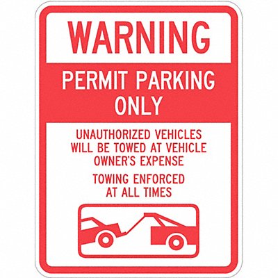 LYLE T11065HI18x24 Permit Parking Sign 24 x 18