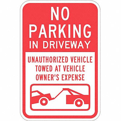 LYLE T11068EG12x18 Driveway No Parking Sign 18 x 12