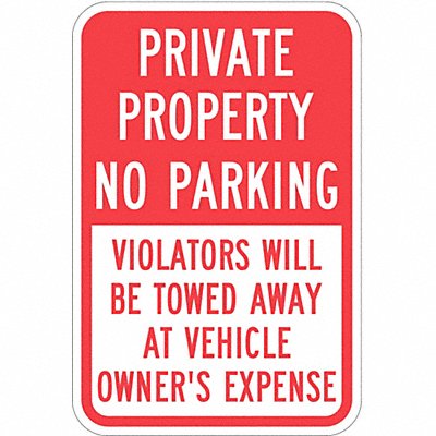 LYLE T11091EG12x18 Private Property No Parking Sign 18 x12