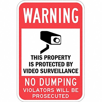 LYLE T11092EG12x18 Rflctv Surveillance Warning Sign 18x12in