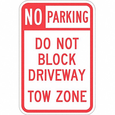 LYLE T11099EG12x18 Driveway No Parking Sign 18 x 12