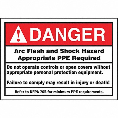 ACCUFORM LELC134 Arc Flash Label 3 1/2 inx5 in Vinyl