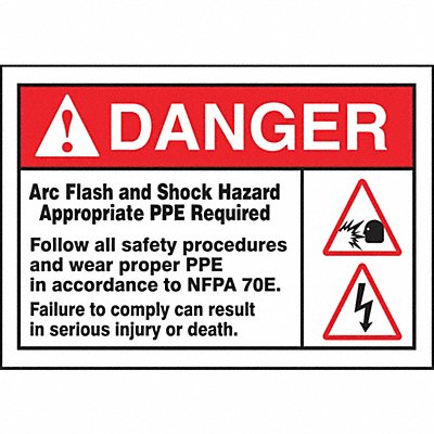 ACCUFORM LELC315 Arc Flash Label 5 inx7 in Vinyl