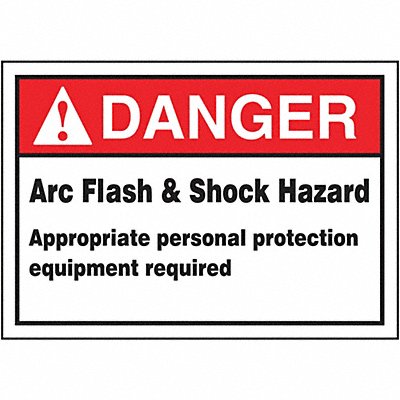ACCUFORM LELC132 Arc Flash Label 3 1/2 inx5 in Vinyl