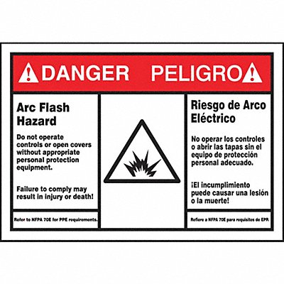 ACCUFORM SBLSPS149 Arc Flash Label 3 1/2 inx5 in Vinyl