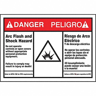 ACCUFORM SBLSPS140 Arc Flash Label 3 1/2 in x 5 in Vinyl