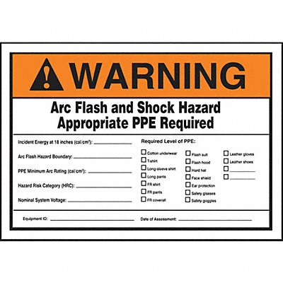 ACCUFORM LELC337 Arc Flash Label 3 1/2 inx5 in Vinyl