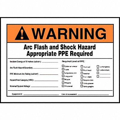 ACCUFORM LELC334 Arc Flash Label 5 inx7 in Vinyl