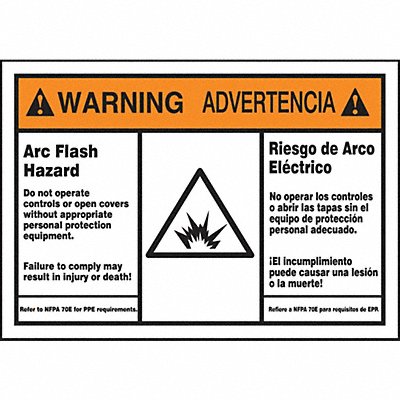 ACCUFORM SBLSPS375 Arc Flash Label 5 in x 7 in Vinyl
