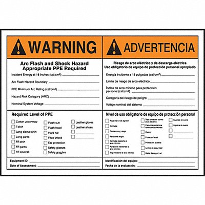 ACCUFORM SBLELC336 Arc Flash Label 7 in x 10 in Vinyl