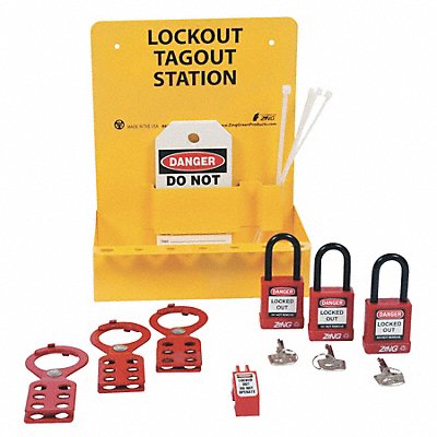 ZING 6063 Lockout Station Filled Elctrical 3 Locks