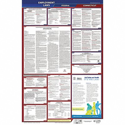 JJ KELLER 300CT LaborLaw Poster Fed/STA CT ENG 40Wx26inH
