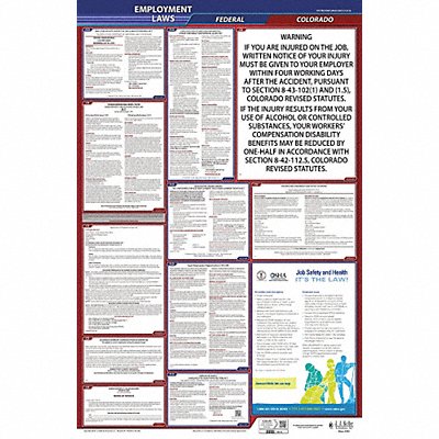 JJ KELLER 300CO LaborLaw Poster Fed/State Colorado Span