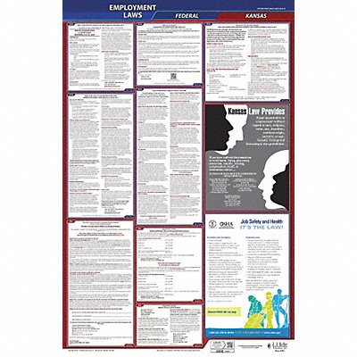 JJ KELLER 300KS1 LaborLaw Poster Fed/STA KS ENG 26inH 1yr