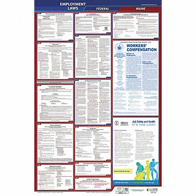 JJ KELLER 300ME3 LaborLaw Poster Fed/STA ME ENG 26inH 3yr