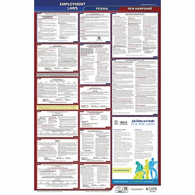 JJ KELLER 300NH3 LaborLaw Poster Fed/STA NH ENG 26inH 3yr