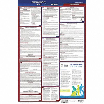JJ KELLER 300OK3 LaborLaw Poster Fed/STA OK ENG 26inH 3yr