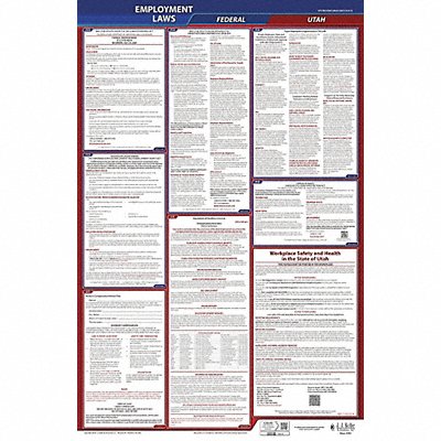 JJ KELLER 300UT LaborLaw Poster Fed/STA UT ENG 40Wx26inH