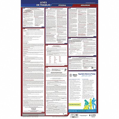 JJ KELLER 400AR3 Labor Law Poster Fed/STA AR SP 26inH 3yr