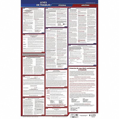 JJ KELLER 400AZ3 Labor Law Poster Fed/STA AZ SP 26inH 3yr