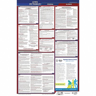 JJ KELLER 400IL3 Labor Law Poster Fed/STA IL SP 26inH 3yr