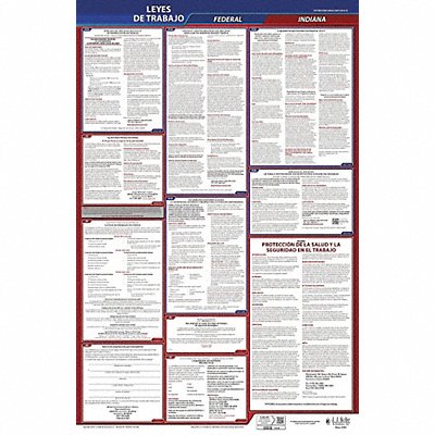 JJ KELLER 400IN1 Labor Law Poster Fed/STA IN SP 26inH 1yr